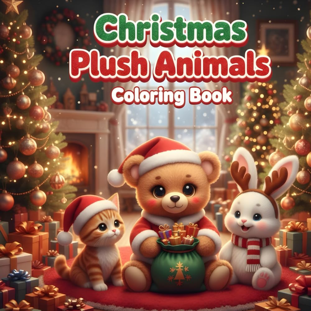 Christmas Plush Animals Coloring Book: Cuddly Christmas Critters: A Festive Plush Animal Coloring Adventure. (NAVIDAD)