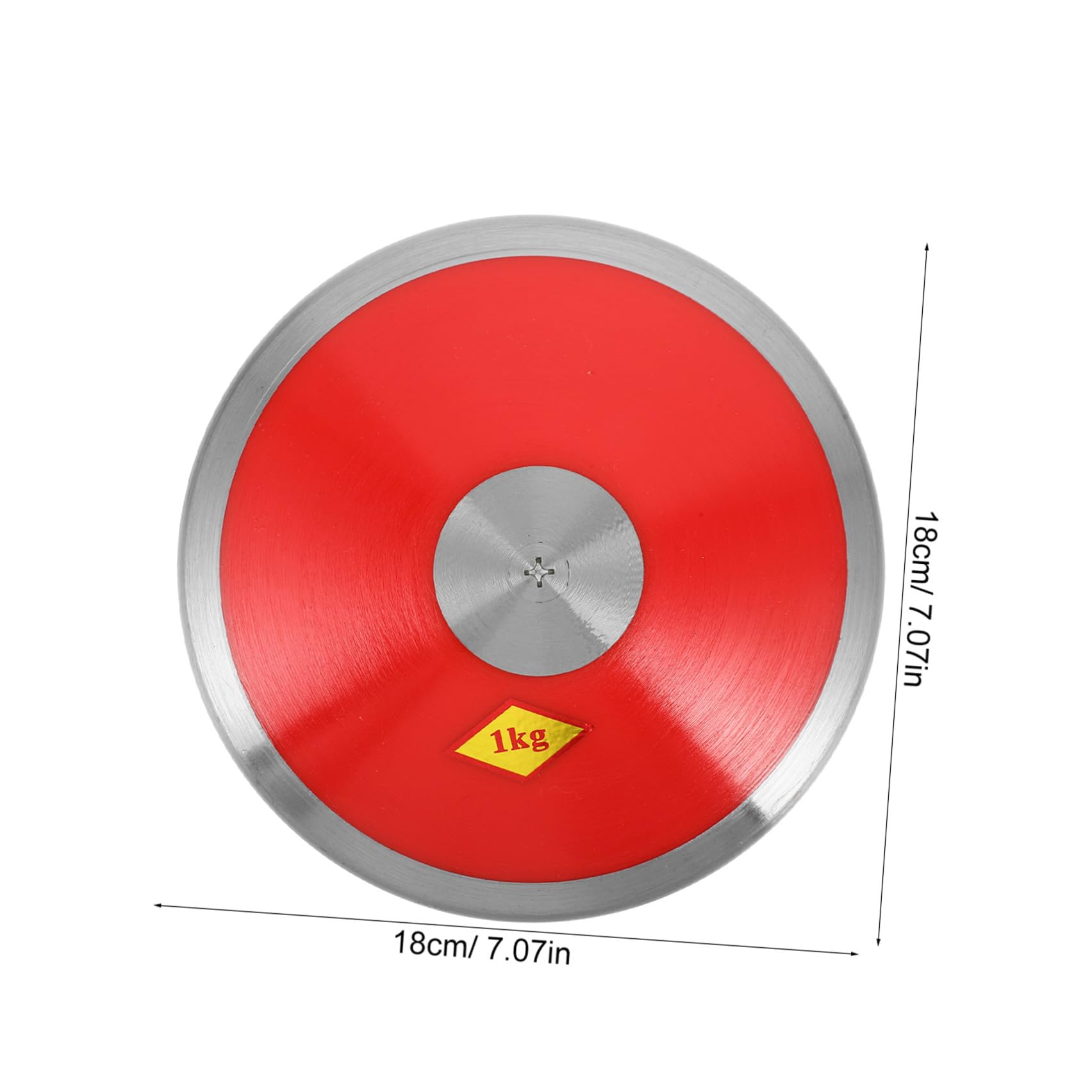 Beavorty Disco de Atletismo de Entrenamiento 1kg Acero y Nylon Rojo | Textura de Agarre Mejorada, Distribución Uniforme del Peso, para Gimnasio y Pista