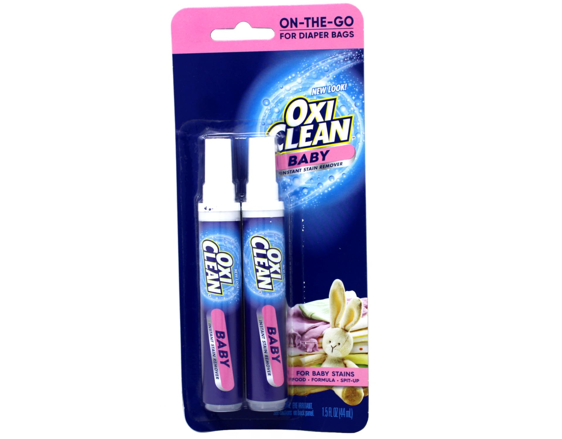 OxiClean Baby Instant Stain Remover Pen Twin Pack, 0.75 oz Each, On-the-Go for Diaper Bags, Gentle Formula for Baby Clothes, Food Formula and Spit-Up