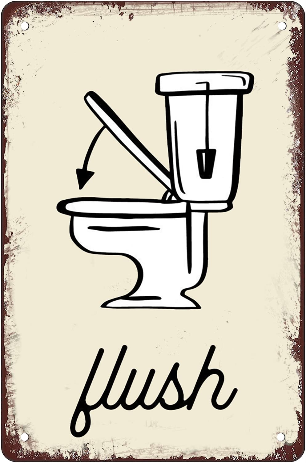 Flush Funny Bathroom Rules Wall Art Bathroom Rules Tin Sign Decor Wall Plaque Decor Bathroom Rule Hanging Sign Bathroom Wall Art Farmhouse Bathroom Wall Decor Rustic Funny Bathroom Decor 8x12 Inch