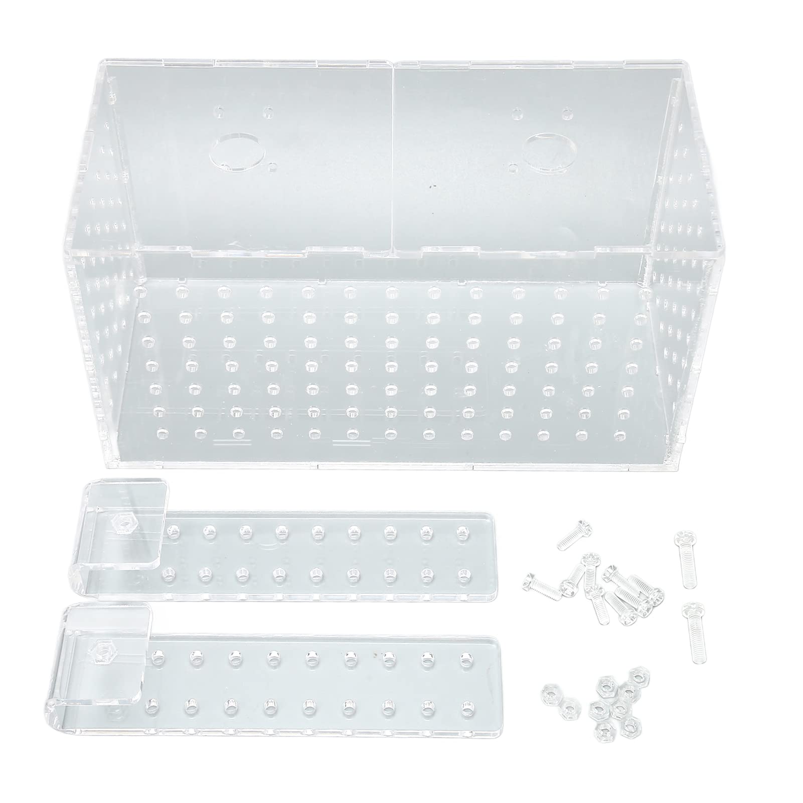 Transparent Acrylic Fish Breeding Isolation Box, Aquarium Hatchery with Adjustable Hook for Small Fish Protection, Fish Tank Breeder Box with Ventilation Holes and Secure (20 * 10 * 11CM)