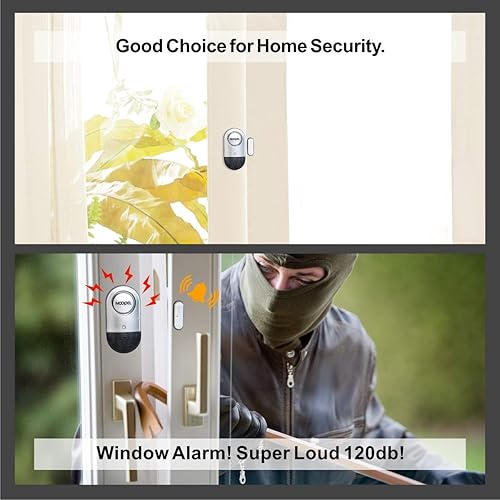 Miniatura 6 de Alarmas de puerta cuando se abre, paquete de 4 alarmas Noopel de 120 dB para piscina, sensores de alarma de ventana para seguridad de los niños,