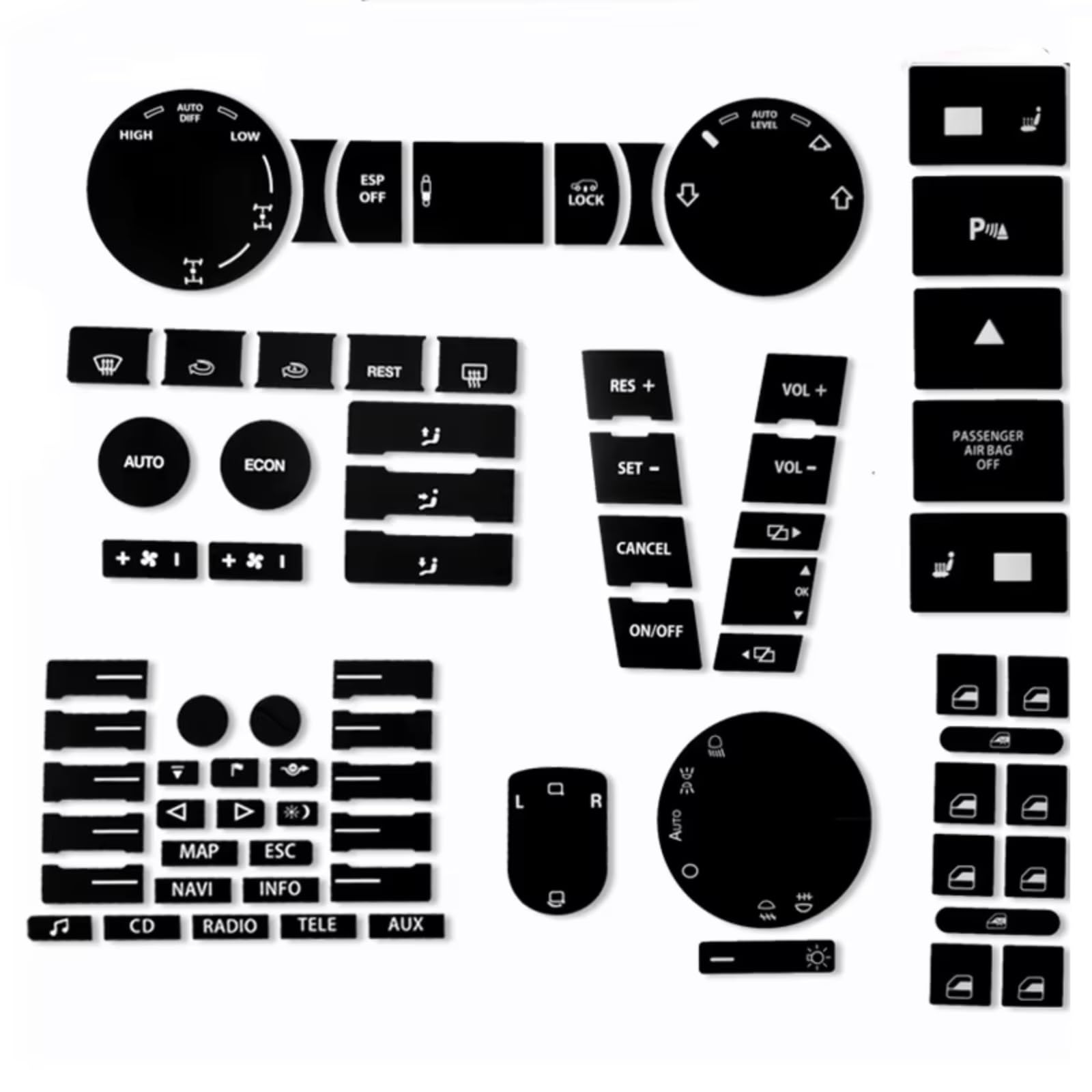 Car Button Stick Compatible with for Touareg 2005 2006 2007 2008 2009 Car Interior Stickers Radio Climate Control Button Repair Decals Stickers Accessories Accessory