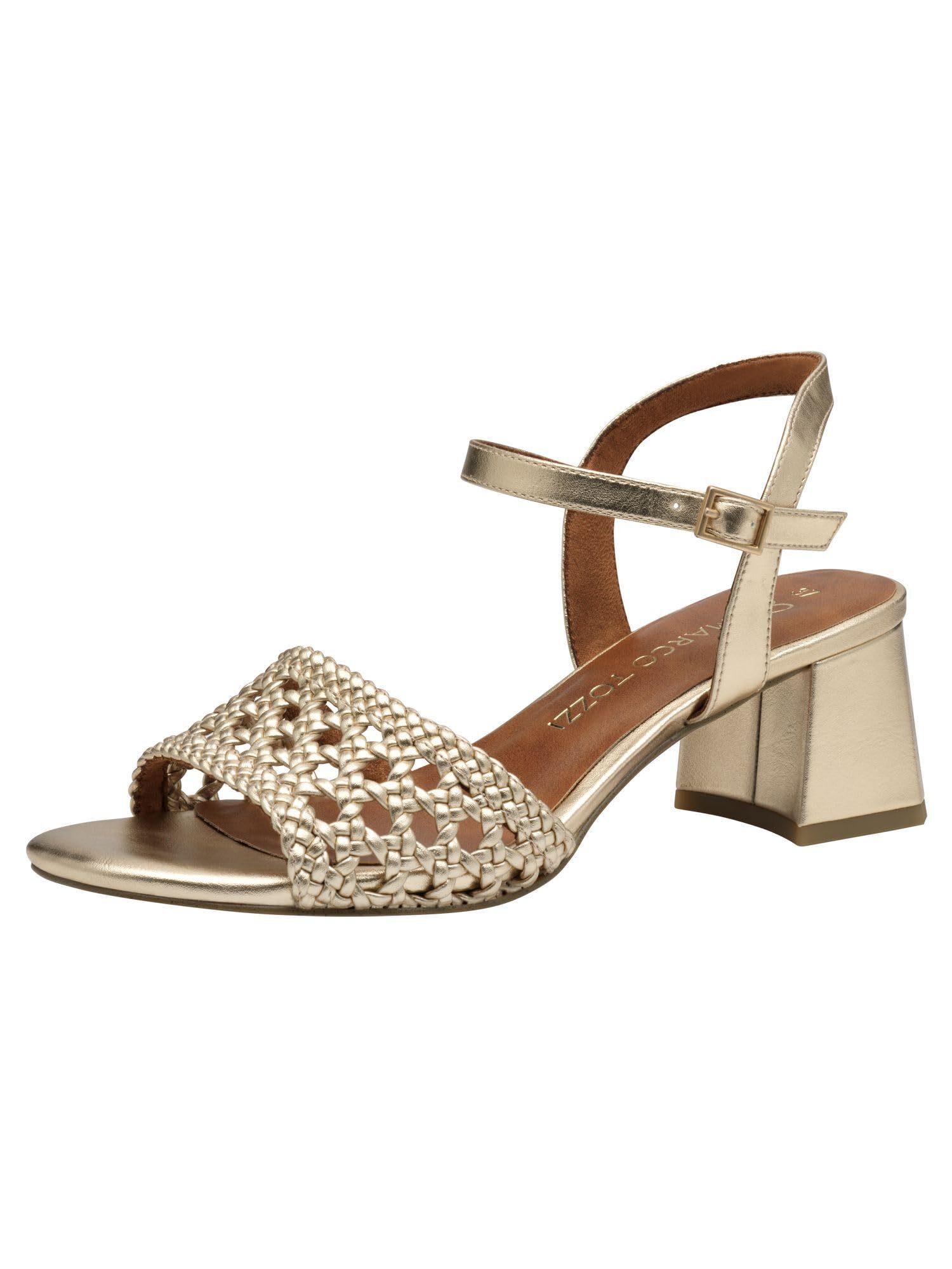 MARCO TOZZI Women's Sandal Soft Feel Me Footbed Soft Lining Vegan Timeless, Metallic (Gold), 4.5 UK