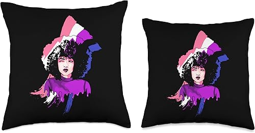 Miniatura 3 de African American Genderfluid Pride LGBTQ Gifts Afro Girl Genderfluid Flag History Melanin Black Pride Throw Pillow 16x16 Multicolor