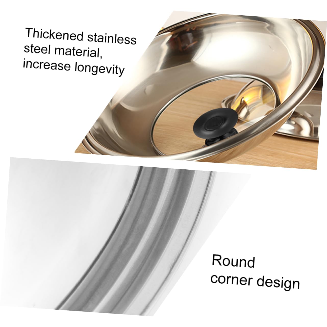 Coperchio Wok 34cm in Acciaio Inox Vista per Cottura
