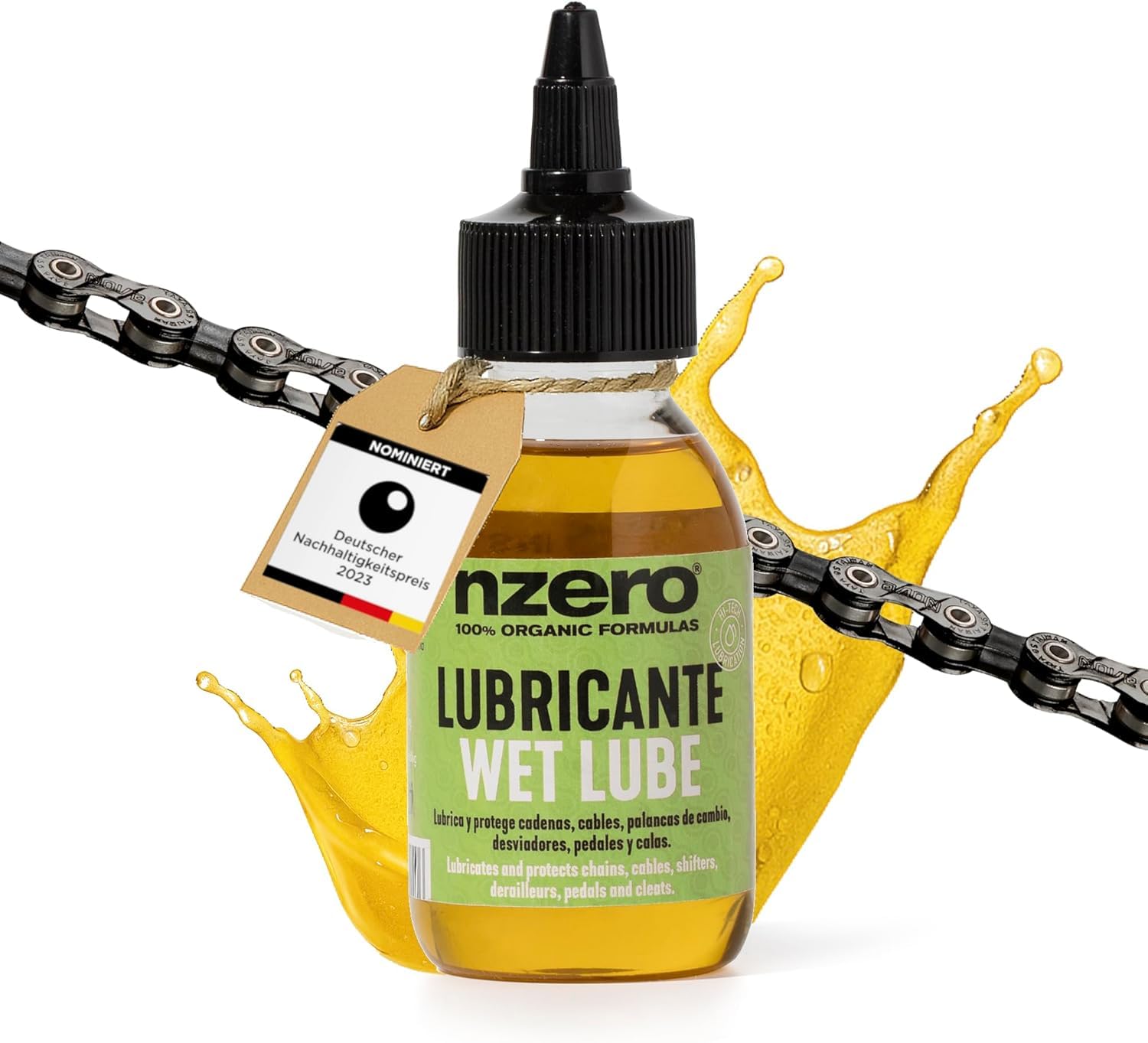 NZERO Bio Kettenöl – Organisches Fahrrad Schmiermittel für MTB, Citybike, Rennrad & E-Bike Kettenschmiermittel 100 ml Sport & Freizeit