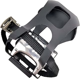 Gralara Pedales para Bicicleta Estática con Correas Regulables Jaula de Y Superficie Antideslizante Izquierda Derecha Adecuados para Bicicl