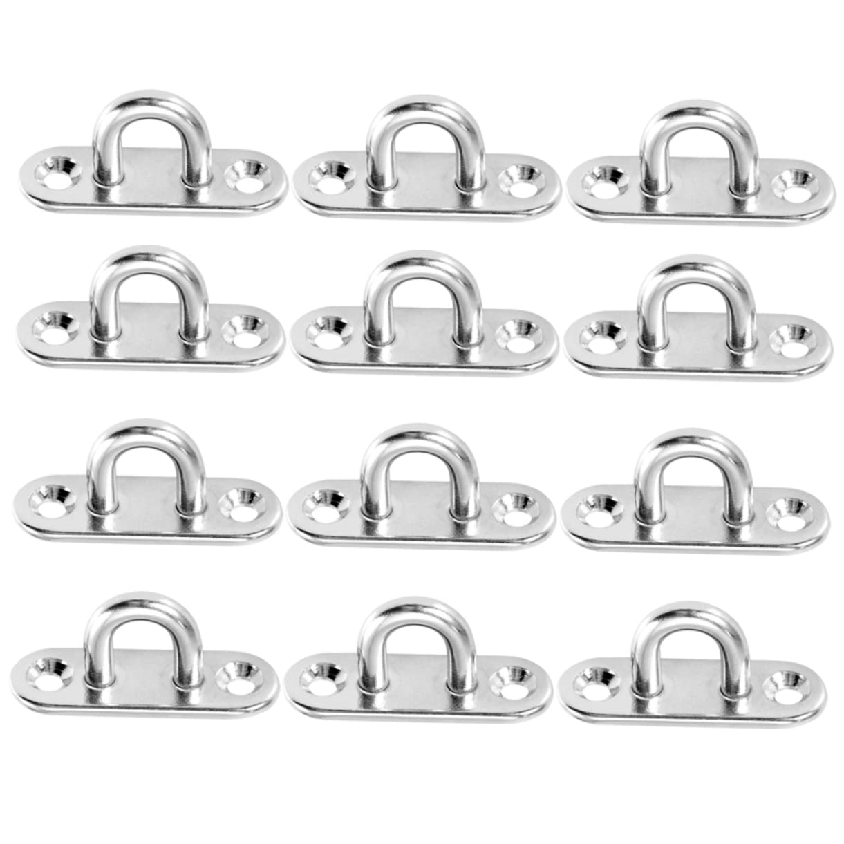 Cabilock Load-Bearing Hanger U-Shaped Screws Mount 12pcs M5 Plate Staple Ring Hooks Silver Ceiling Compatible