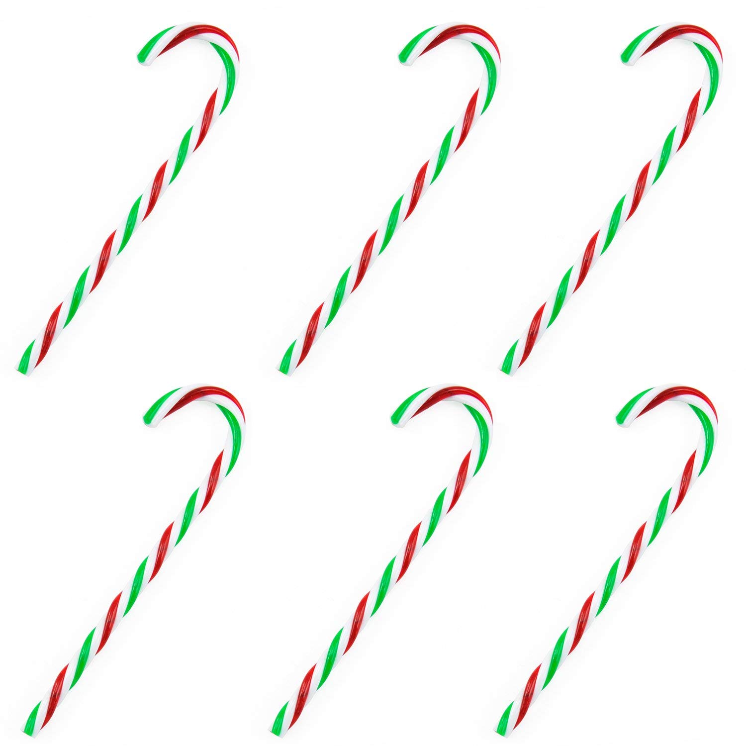 TRIXES 6PC Red, Green & White Candy Cane Christmas Tree Ornaments 15cm