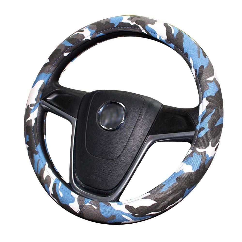 BEIXI Cool Camo Steering Wheel Cover 2019 for Men and Girl (Blue Green)