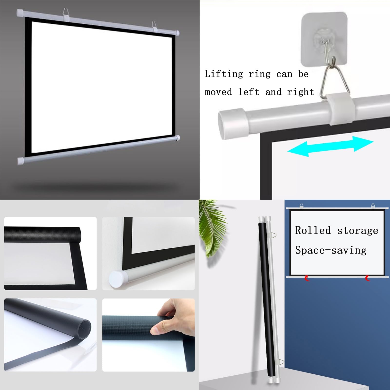 Amazon.co.jp: プロジェクター スクリーン 吊り下げ ロール式 30/40/50