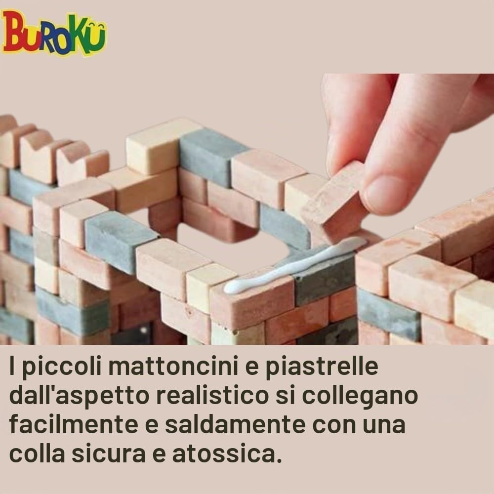 Buroku - Kit Costruzione Romana 390 Pezzi | Tempio Romano Realistico | Mattoni di Pietra | Incoraggia Apprendimento STEM e Abilità Motorie | Per Bambini e Adulti