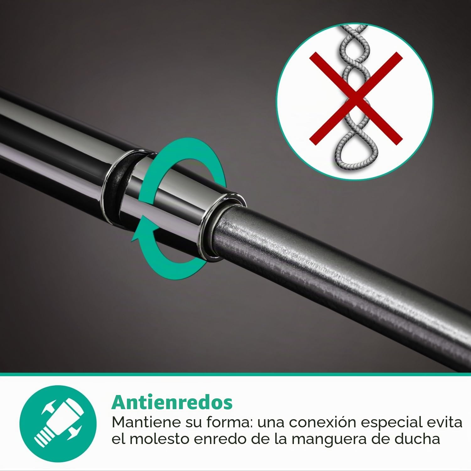 hansgrohe Isiflex - flexo de ducha universal 1,60 m, sistema anti-torsión, manguera de ducha flexible y resistente a las torceduras, incl. juntas, cromo, 28276000