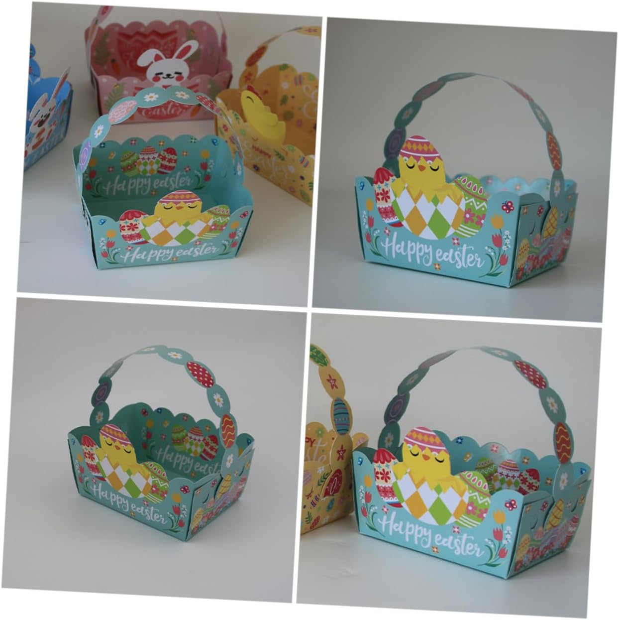 DONFAMDS 50pcs Easter Party Favor Boxes Handheld Eco-friendly Basket Candy Boxes Snack Containers DIY Gift for Cookies and Treats image 3