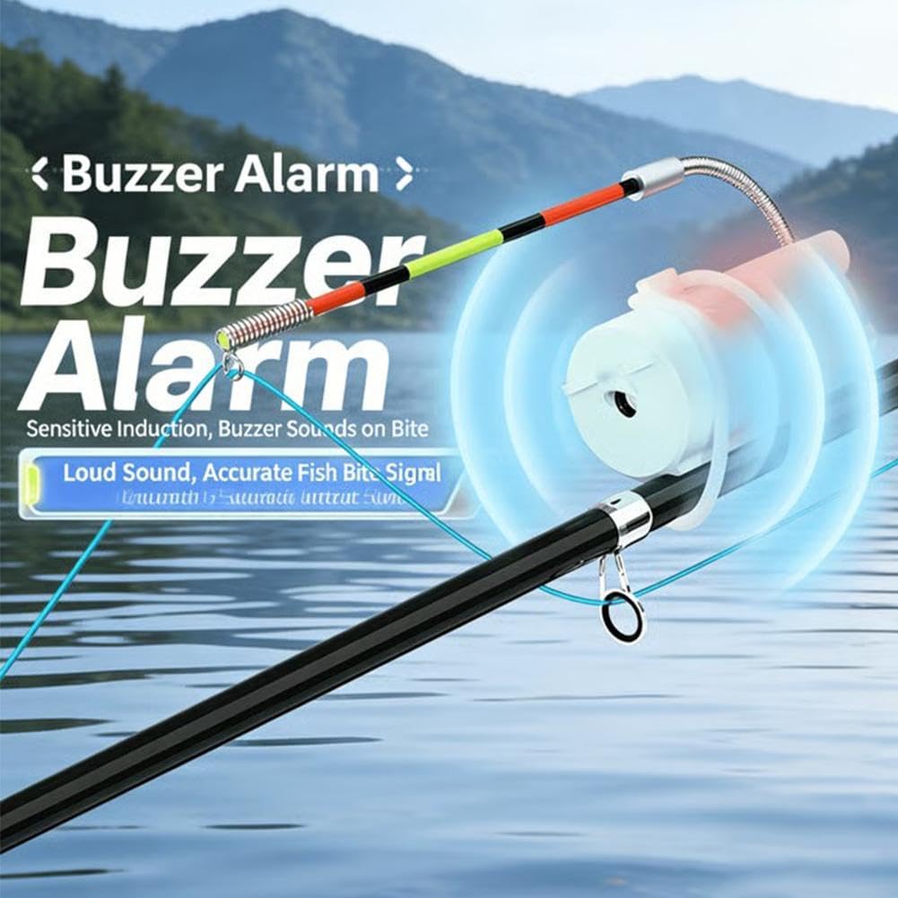 2026 High Sensitivity Fishing Float Bite Alert for Rods,Smart LED Luminous Hook Alarm with LED Lights & Sound,Night Fishing Rod Bite Indicator,Waterproof Sea Lake Gear for FishingRods