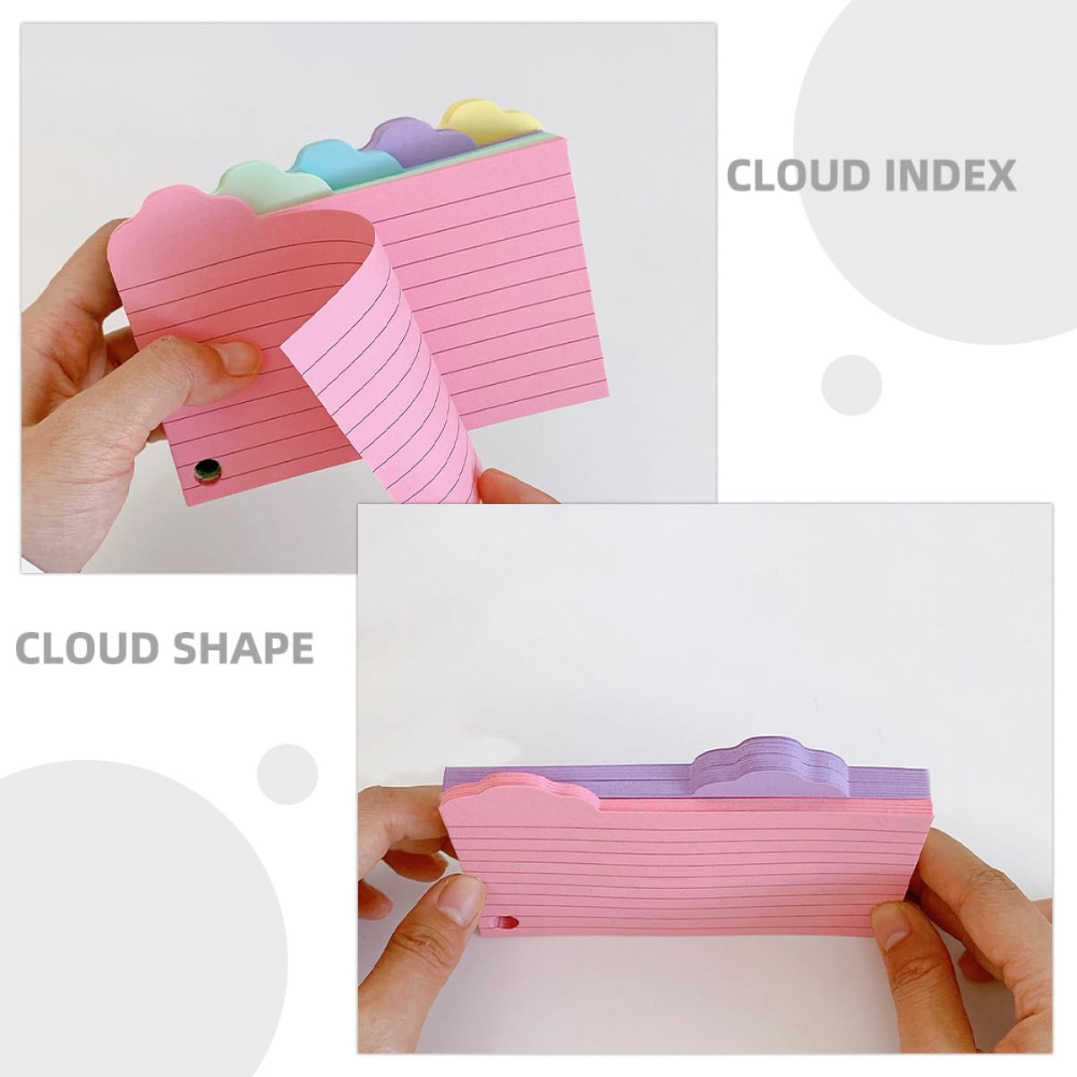 DOITOOL 5 Sätze Vokabelheft Aus Notizpapier Farbe Flashcard Leere Karten Materialien Mit Index Klebrig Studenten Farbig Lernen Revision Karteikarte Bunt Rosa Wolke Memo 125 Blätter * 5