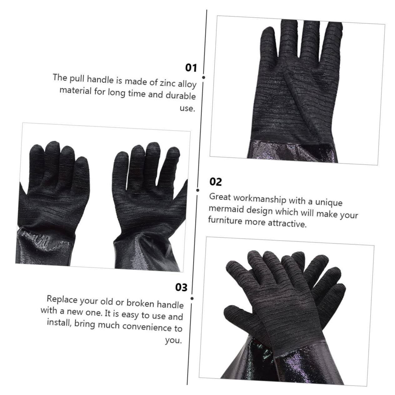 Guanti da Forno in Neoprene Resistenti al Calore, Nero, 1 Paio | Riutilizzabili, Protezione da Taglio, per Stufa e Ambienti Caldi, Copertura Polso Contro Scottature
