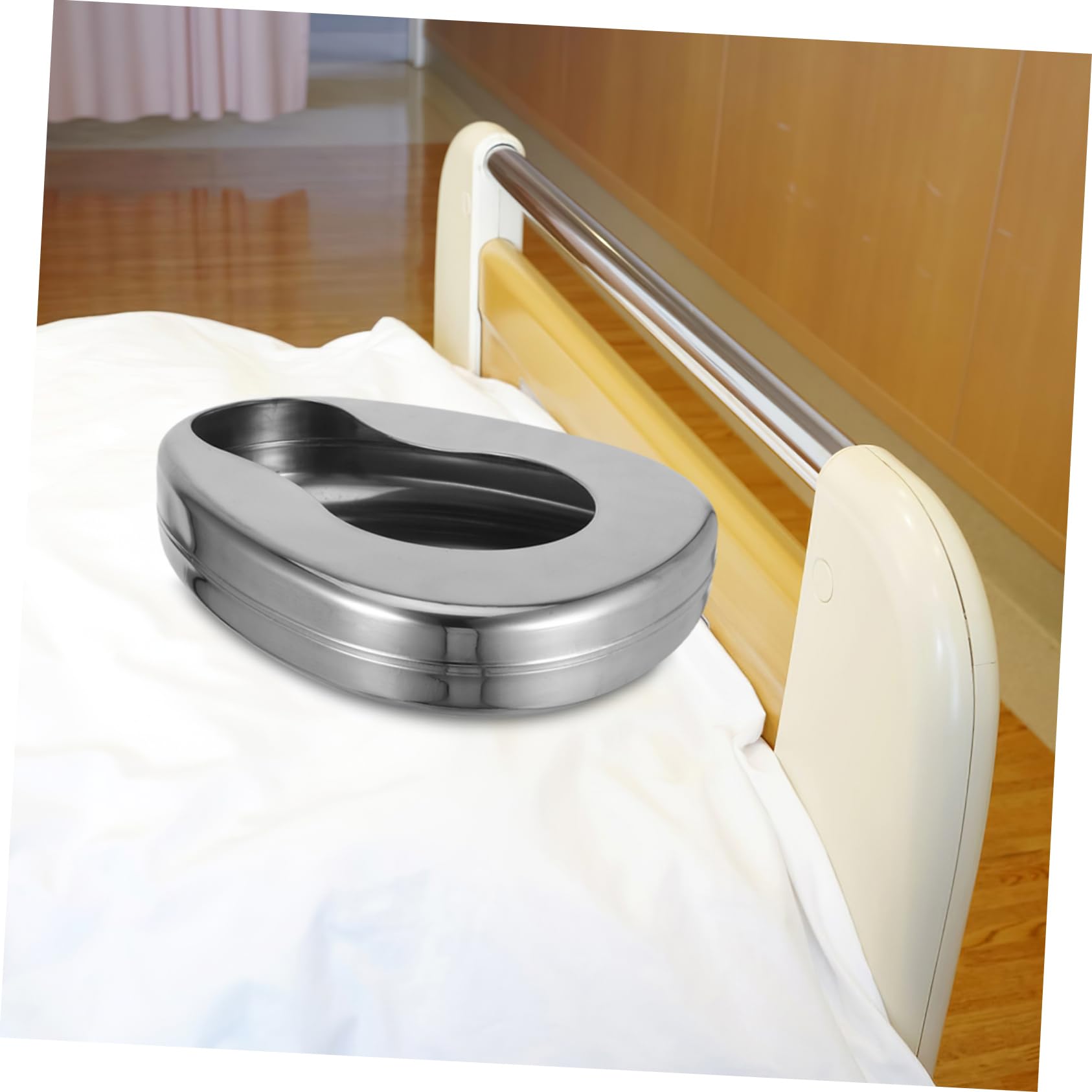 Padella Letto in Acciaio Inossidabile, Portatile, per Anziani | Uso Ospedaliero e Case, Design Ergonomico, Adatta a Pazienti Costretti Letto