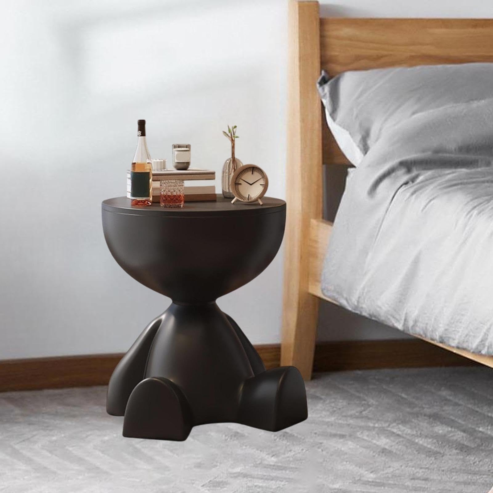 Tavolo Creativo con Bordo e Coperchio Apribile - Tavolini Multifunzionali Moderni e Carini - per Camera da Letto, Soggiorno, Angolo Divano (Nero)