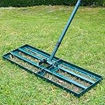 Signstek Lawn Leveling Rake, Stainless Steel Lawn Leveler with 30” x 10” Ground Plate, 76.7” Adjustment Long Handle, Level Lawn Tool for Grass, Golf Field, Garden, Level Soil