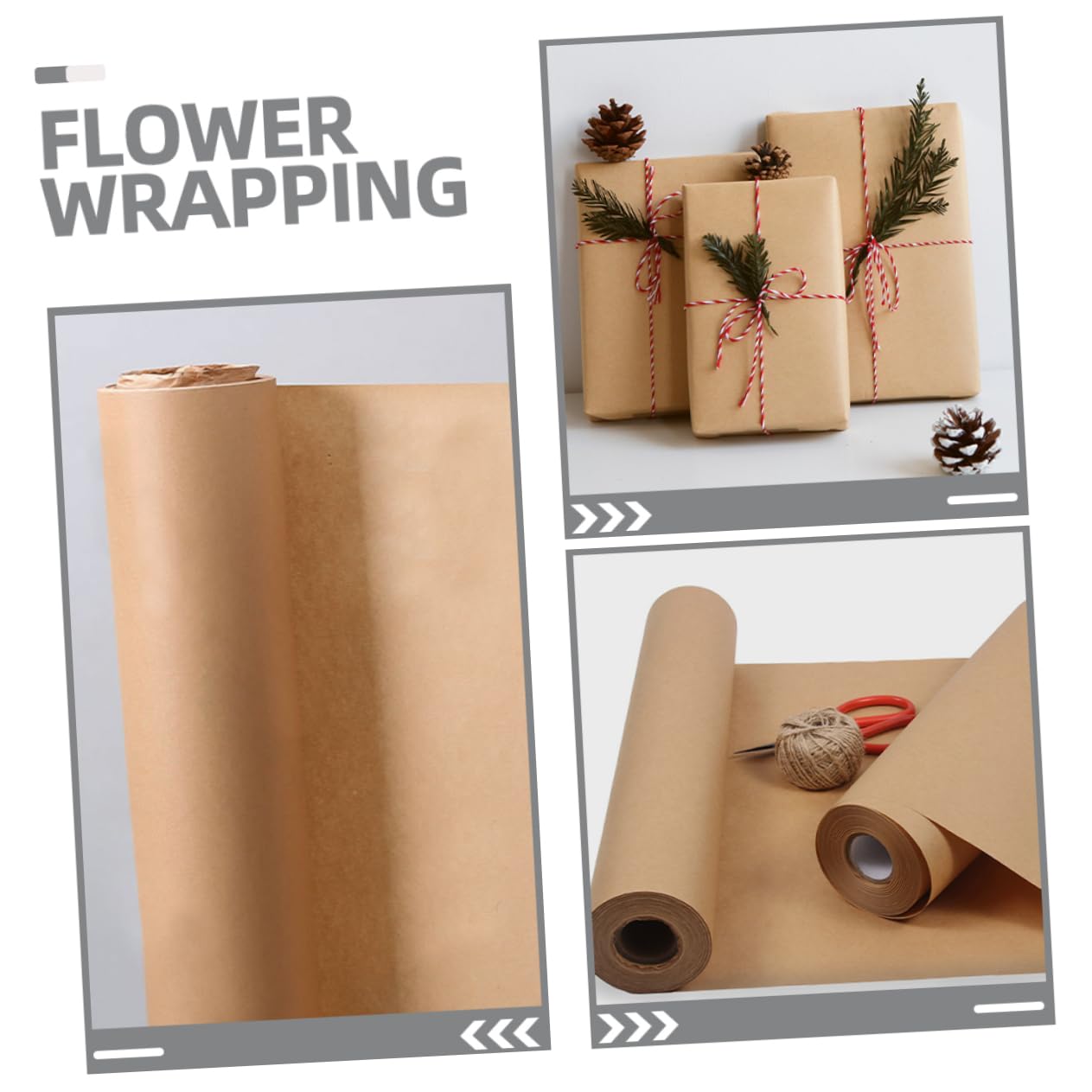 SEWACC 1 Rouleau Papier Papier à Colis Marron D'expédition Babillard D'emballage Postal Kraft D'emballage De Fleurs Pure Pulpe De Bois