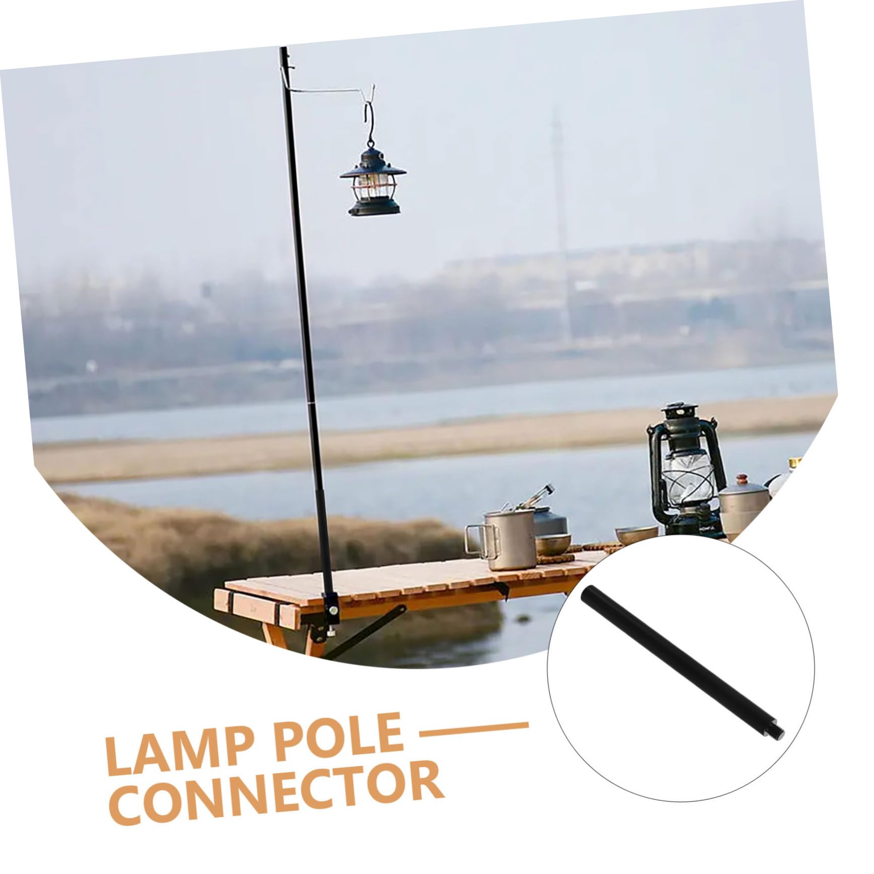 SUPVOX Outdoor Camping Extension Pole Light Holder Solar Lamp Post Connector for Outdoor Lighting Compatible with Garden and Patio Decor