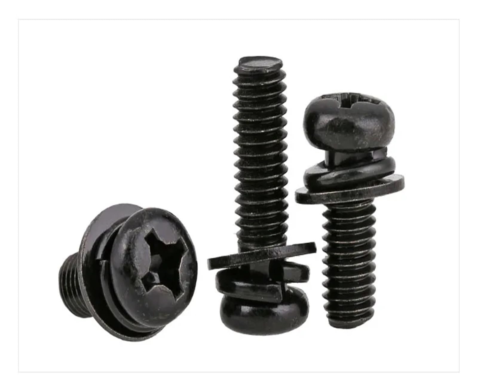 DUBBEL 4.8 Acciaio al carbonio 12.9 Viti a testa tonda Viti nere M2 M2.6 M3 M4 M5 M6 Tre viti combinate Vite zincata (Color : 1, Size : M5X25 40pcs)