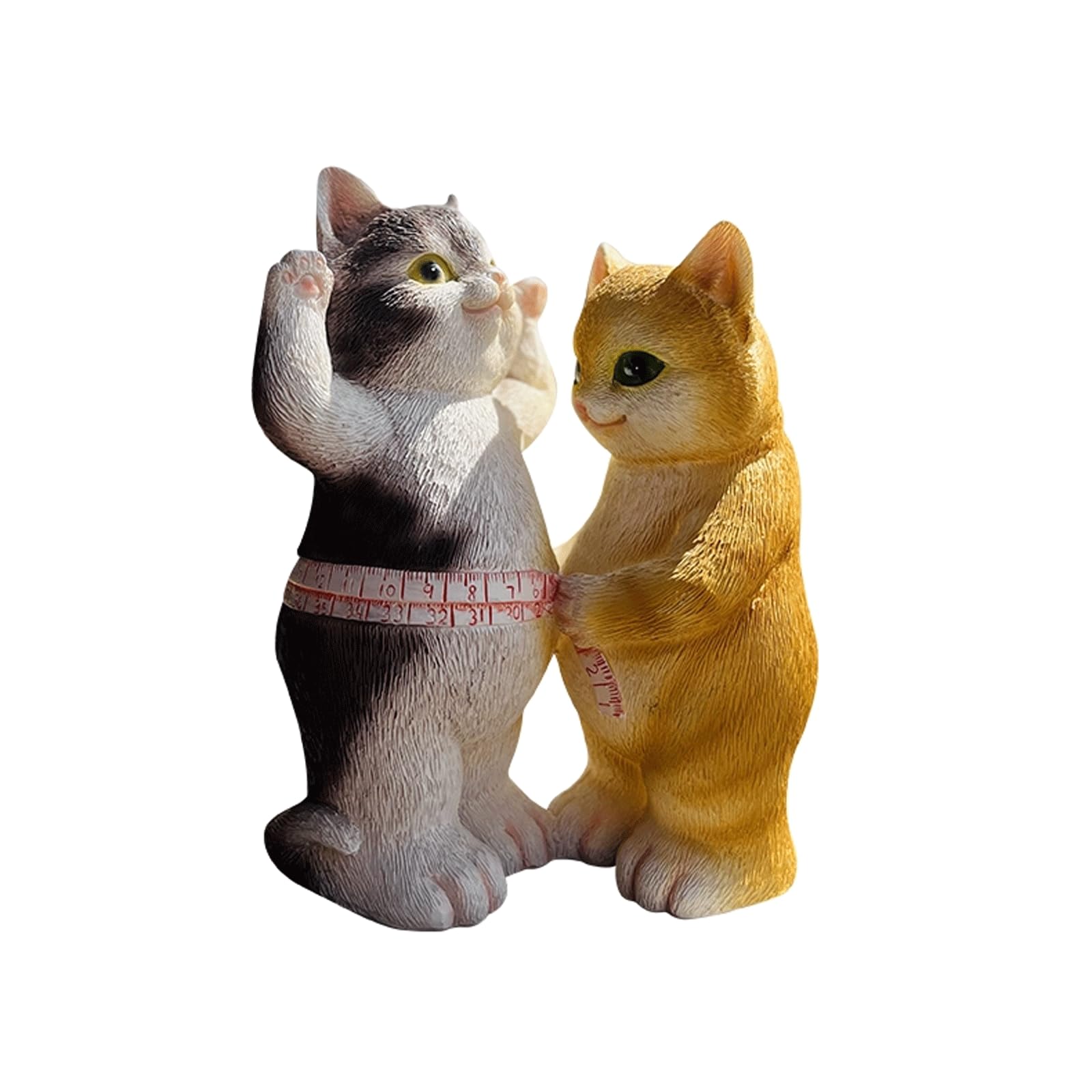 Yofab Bellissima Scultura di Gatto in Resina per Decorazioni per la casa - Gatti Dimagranti, Statuetta di Coppia di Gattini - Scultura Artistica realistica per scrivania