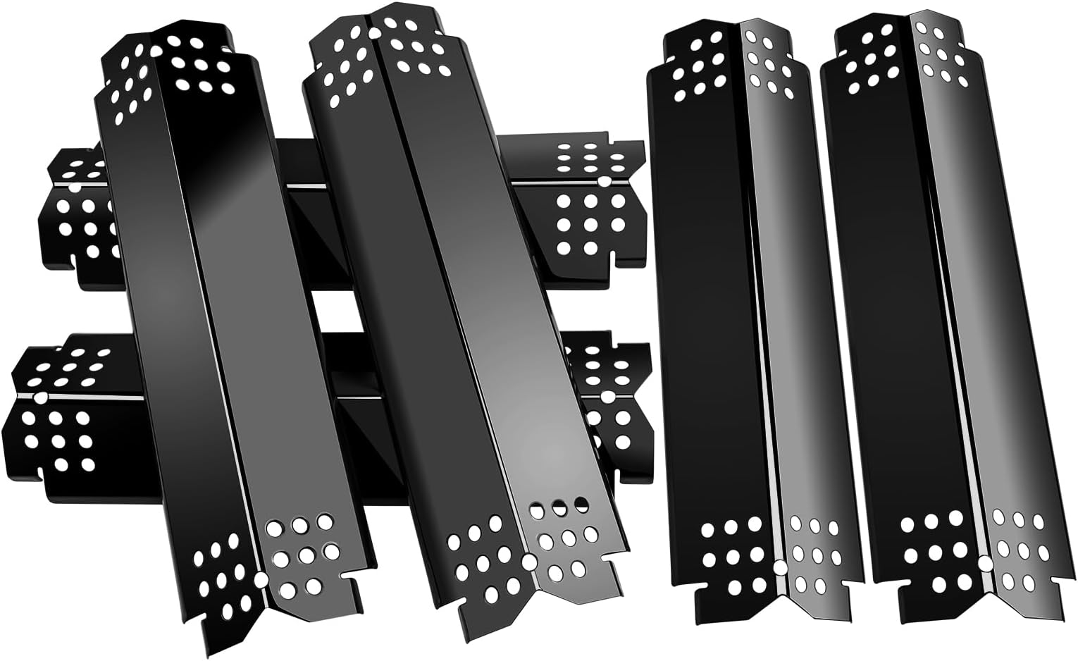ROCFAN Grill Heat Plates Replacement Parts for Nexgrill 720-0896B, Porcelain Steel Heat Tents, Burner Cover, Flame Tamer, Heat Shield for Home Depot Nexgrill 6 Burner 720-0898, 14.6 Inch