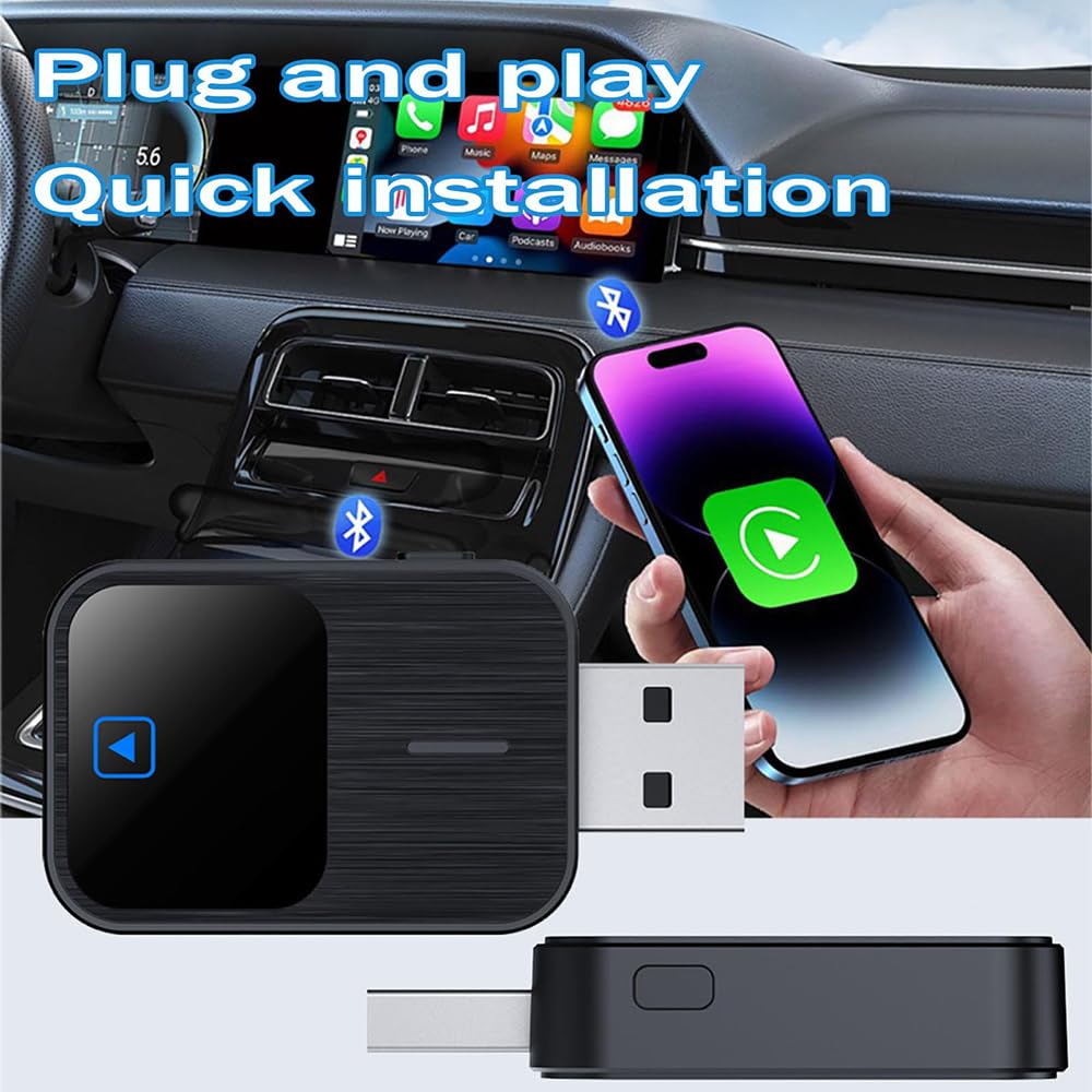 Bezprzewodowy adapter Carplay do Ram 4500 2018-2022, bezprzewodowy adapter samochodowy z systemem Android Konwersja przewodowa pasuje do iOS 10+/Android 10+