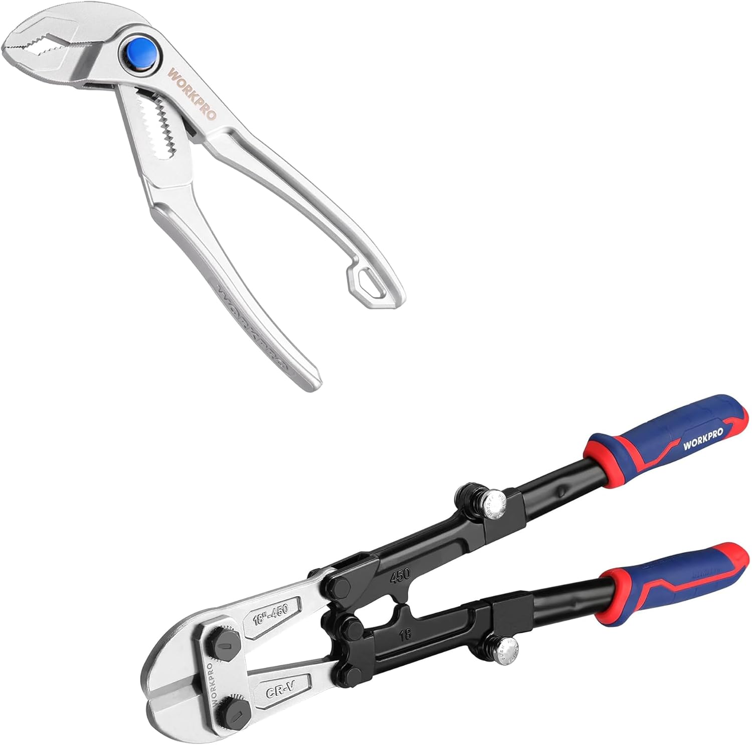 WORKPRO 4-Inch Water Pump Pliers & 18-Inch Foldable Bolt Cutter