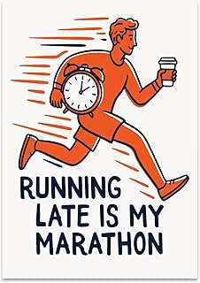 Running Late Is My Marathon - Coffee Enthusiast - 11 oz White Ceramic Coffee Mug - Motivational Quote