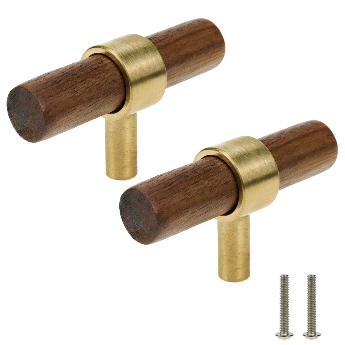 Photo 1 of Tsnamay Drawer 2.36"/60mm Pull Brass Walnut for Kitchen Wardrobe Cabinet