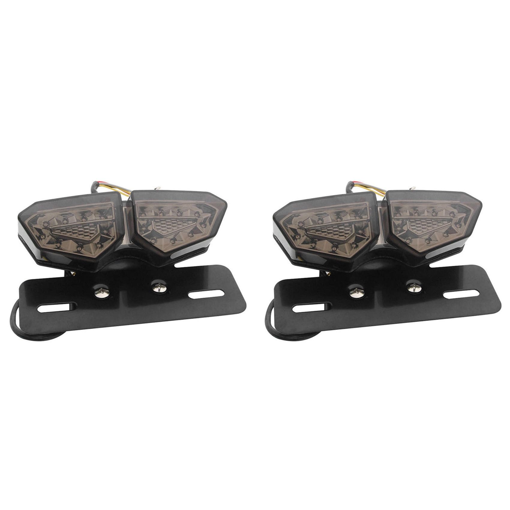 Moto frein queue clignotant LED universel avec optique teintée noire - 8