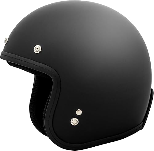 Miniatura 2 de VCAN Casco de motocicleta V85C 3/4 de cara abierta aprobado por DOT Mate negro,Brillo negro,Bandera negra mate,Calavera roja negra mate,Águila negra