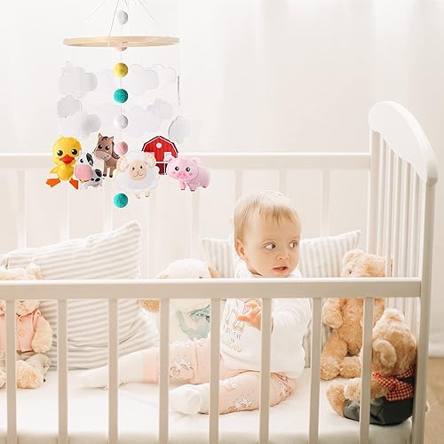 Miniatura 5 de Móvil de bebé para cuna, decoración de habitación de bebé, decoración de guardería de bebé, animales de la selva, cuna, decoración móvil de animales