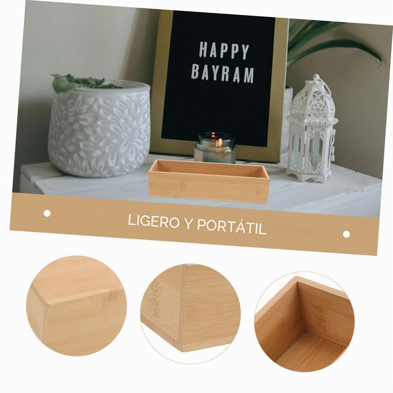 SOLUSTRE 3 Piezas Organizador de Madera sin Tapa Caja de Almacenamiento Multifuncional para Utensilios Maquillaje y Otros Objetos Diseño Minimalista para Cocina Oficina y Baño