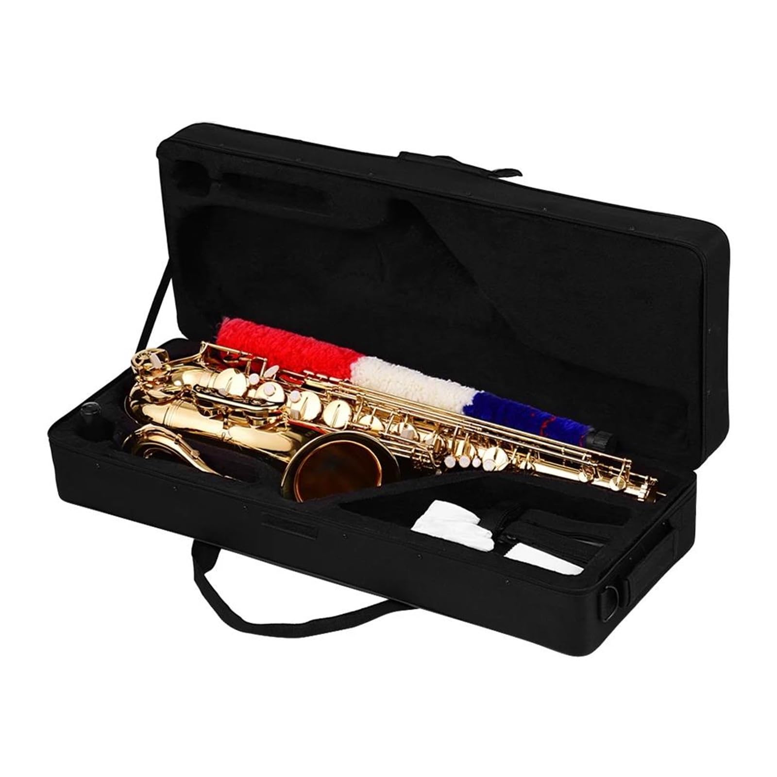 Saksofon Bb Saksofon Tenorowy Saksofon Mosiężny Złoty Instrument Dęty Drewniany Z Futerałem Do Przenoszenia Szczotka Saksofonowa Paski Na Szyję
