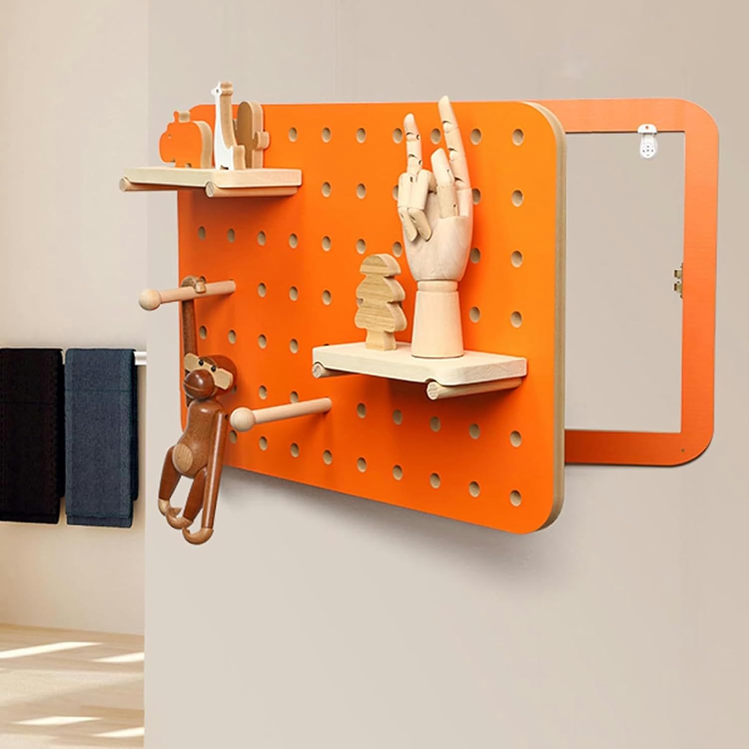 Decorative Wall Panels, Multifunctional Decorative Electric Box Lid Wooden Shelf Pegboard Electric Meter Box to Hide Pictures Painting Cover Home Decoration, 40 * 30cm