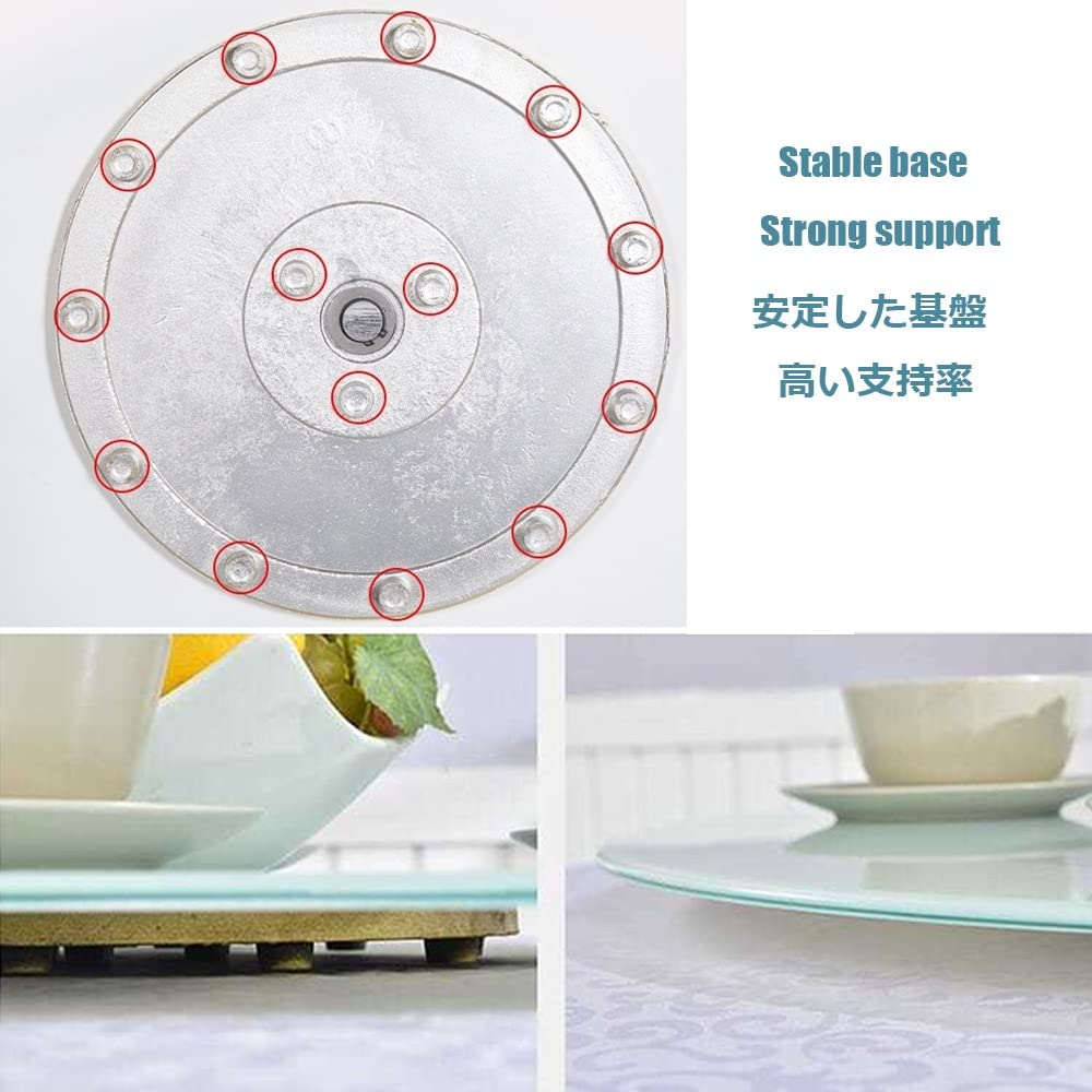 Grote Lazy Susan, Gehard Glas Draaiplateau Ronde Draaischijf Serveerplaat Voor Eettafel, Zwart/wit, Stil Dragend, 60-110cm (Color : Wit, Size : 28in/70cm
