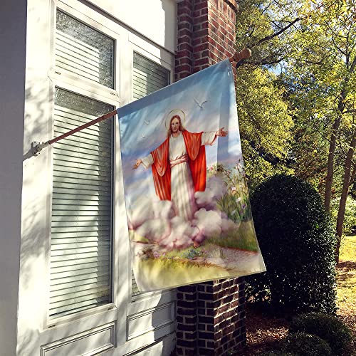 Pâques Jésus est Risen drapeau de maison grand modèle sur toile résistante aux intempéries et UV - 3