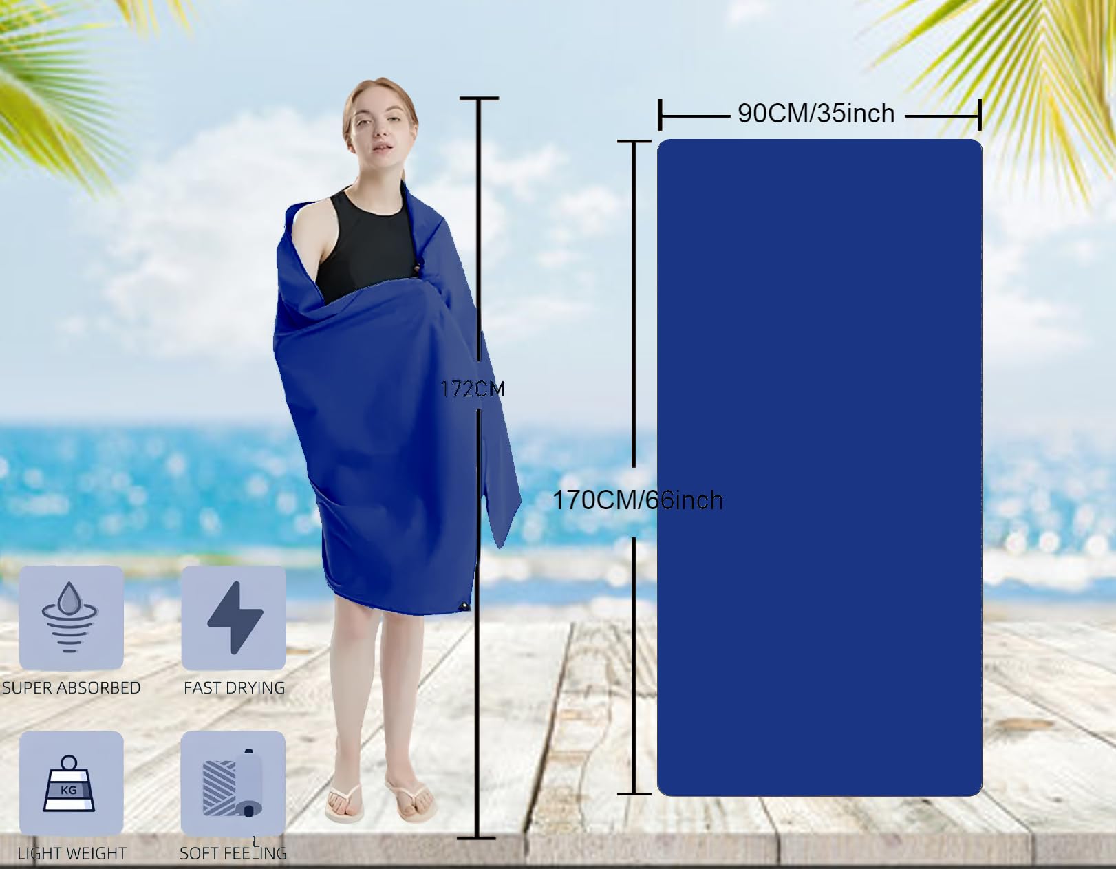 Ponette Toalla De Playa XXL 180x90cm: Microfibra Antiarena Y Secado Rápido, Con Bolsa De Transporte – Diseño De Fresas, Marca Española