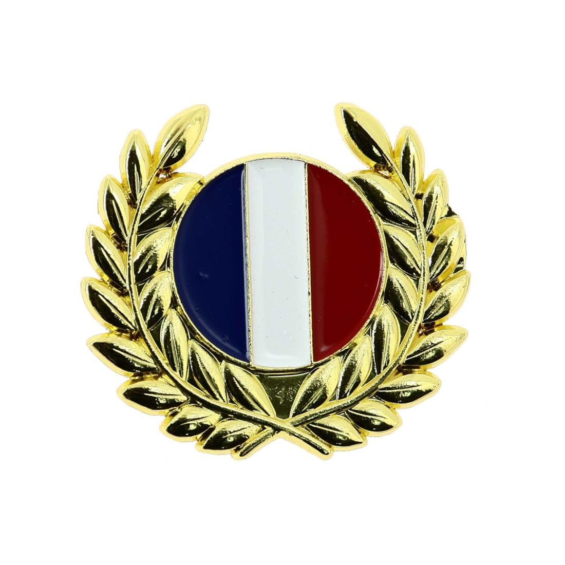 Clj Charles Le Jeune Patriot French Flag Gold Laurel Pin Badge - Quality Finish - Pin - Pin - Badge - French Patriots Pins, Yellow, One size
