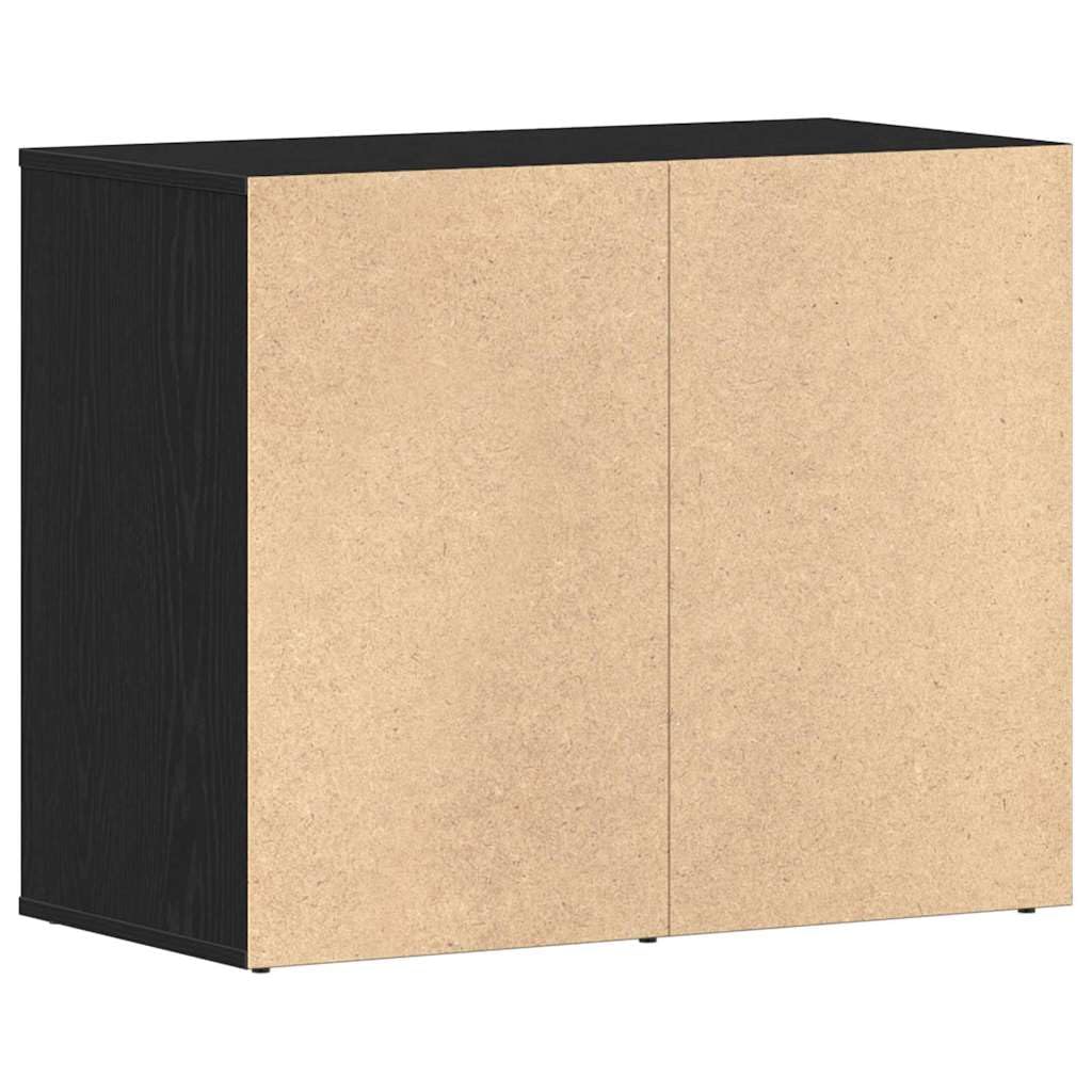 Szafka kosmetyczna z regałem, kolor czarny, imitacja dębu, wykonana z materiału drewnopochodnego, 80 x 40 x 65 cm, wszechstronne miejsce do przechowywania do salonu, sypialni, korytarza