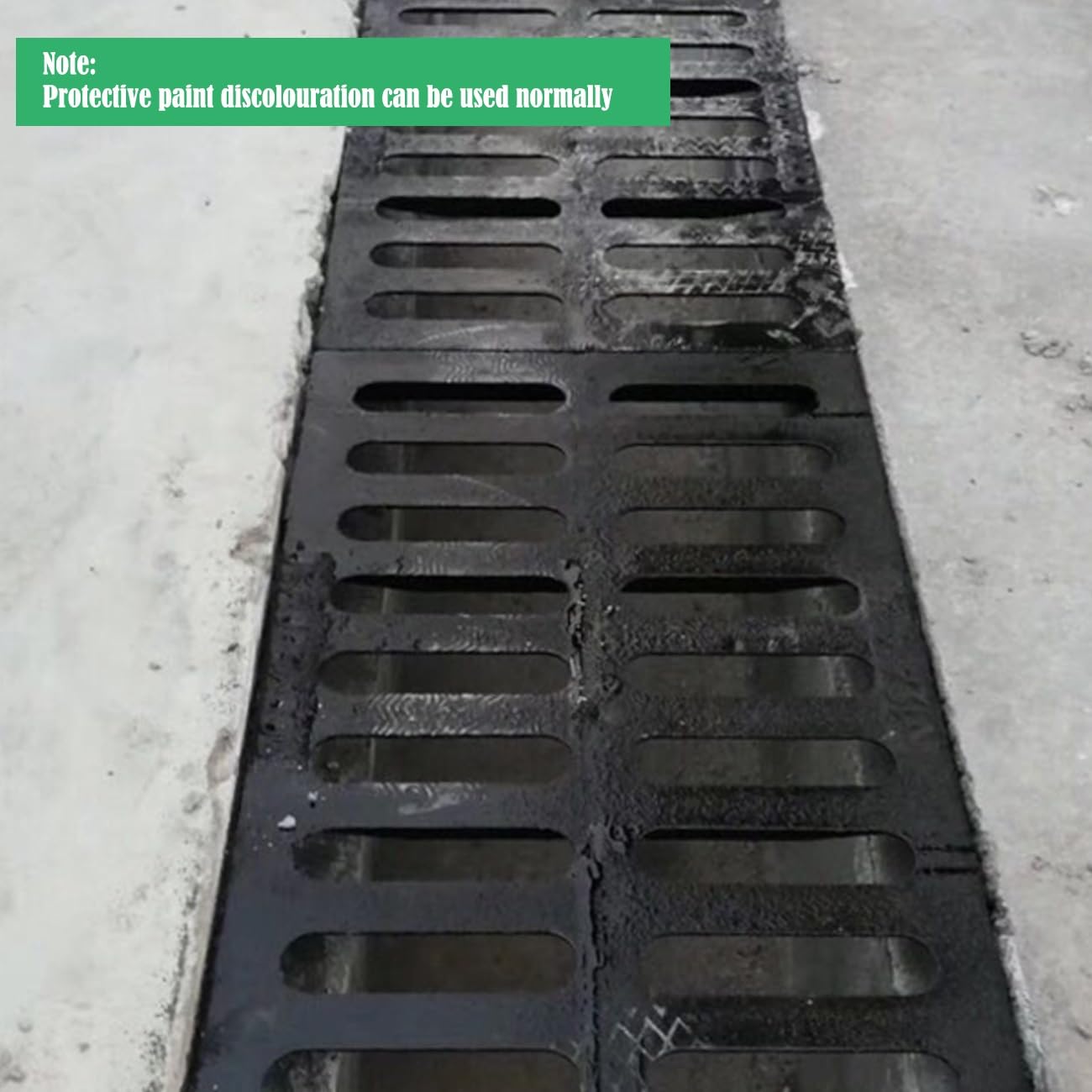 Griglia di scarico rettangolare in ghisa resistente, per patio, prato e giardino, 50 x 30 x 3 cm, facile installazione