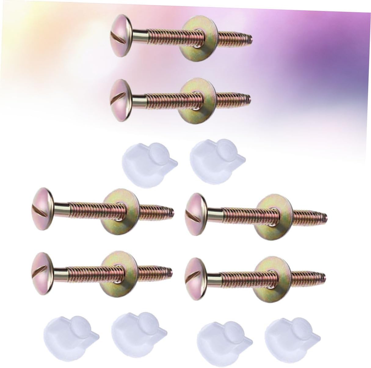 Hemoton 6pcs Toilet Tank Bolts Kit Rustproof Toilet Screw Set with Nuts and Washers Easy to Install Fixing Fittings for Accessories Corrosion-resistant Wc Tool