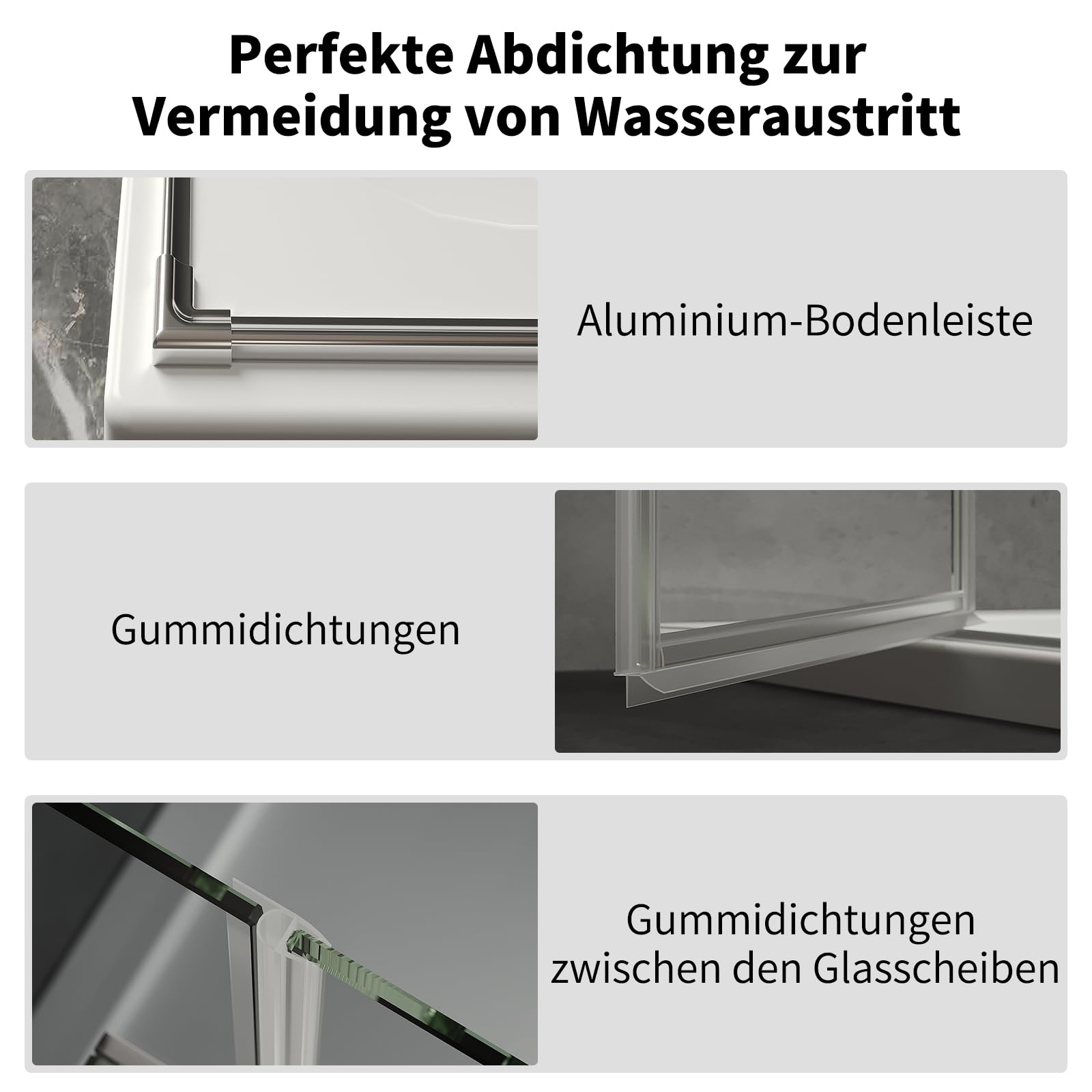 Duschkabine 90x90x185cm Eckeinstieg Doppel Falttüren Eckdusche | Rahmenlos Duschabtrennung mit 6mm Sicherheitsglas ESG Klarglas,Platzsparend,Hebe-Senk-System
