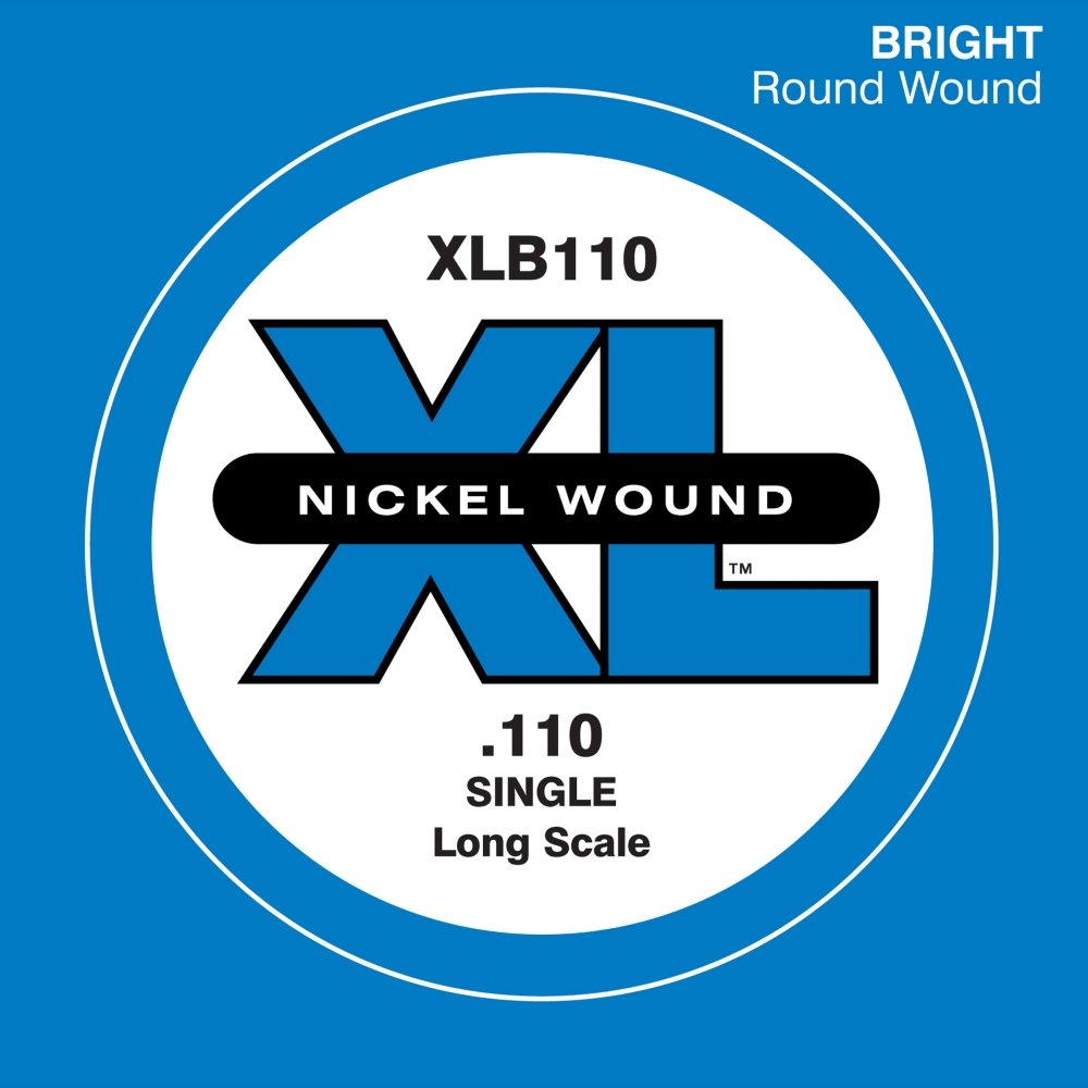 D'Addario .110 Long Scale Nickel Wound Single String for Bass Guitar