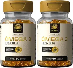 Ômega 3 1400mg Rico em EPA DHA Ultra Concentrado | Sem sabor residual | Ca.nuts 60 Cápsulas (2 Potes - 120 Cápsulas)